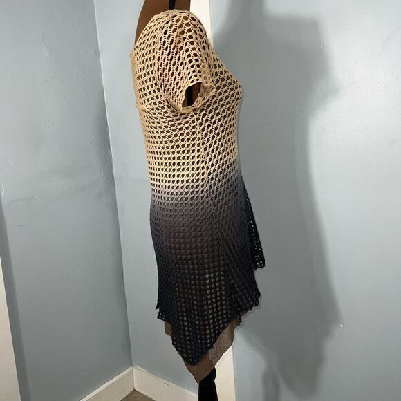 Pete Collection Crochet Short Sleeve Tie-dye Shark Bite Hi-lo Tunic Women’s XS - Picture 7 of 14